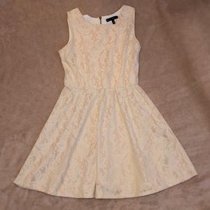 Beautiful Pink and white lace mini dress